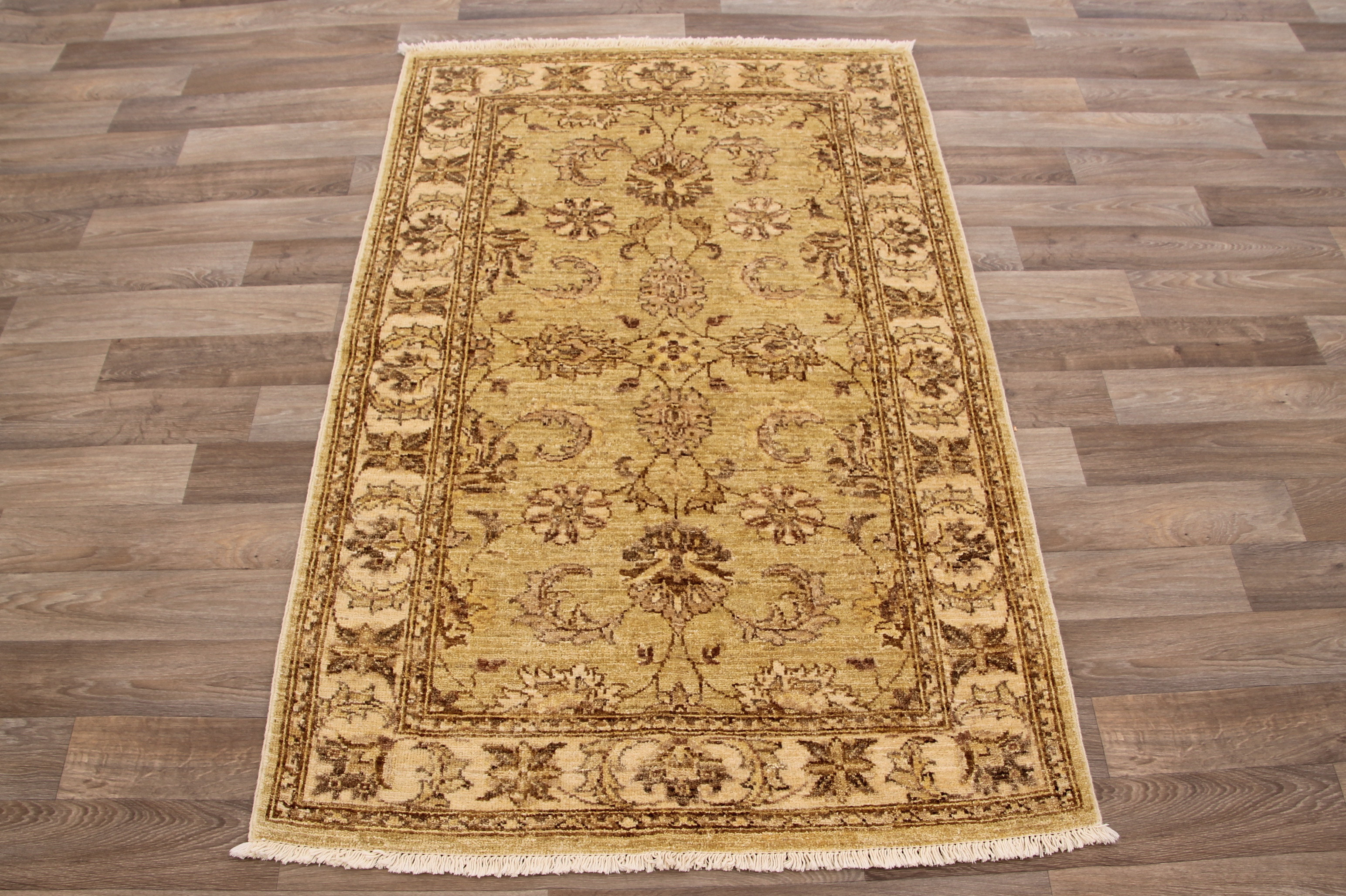 Canora Grey One Of A Kind Kronqui Hand Knotted Beige Brown 3 2 X 4 8 Wool Area Rug Wayfair