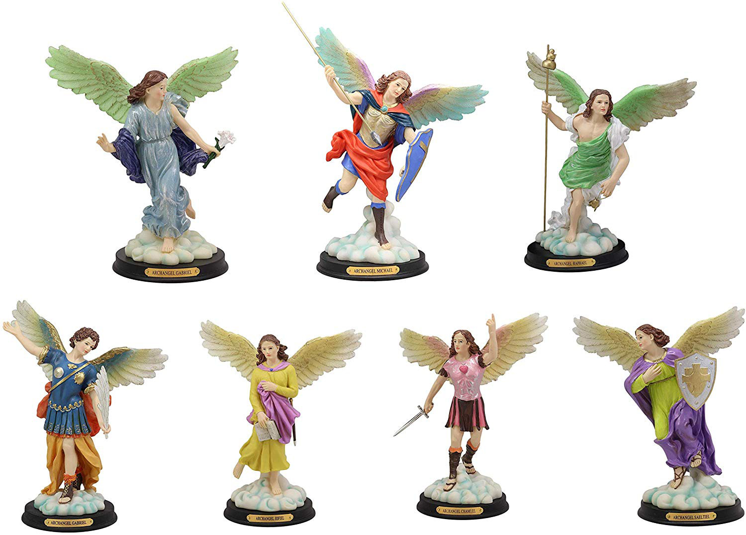 Trinx 7 Piece Paulis Kabbalah Tree of Life Catholic Archangels Figurine