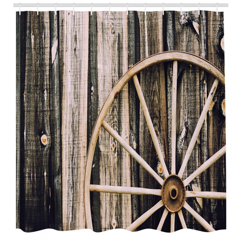 Rustic Old Abandoned Wooden Barn Waterproof Fabric Shower Curtain Hooks Bath Mat