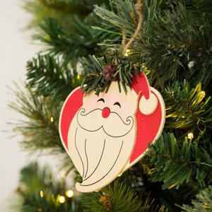 Wooden Santa Hanging Ornament