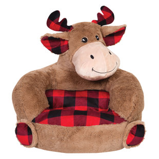 Buffalo Check Chair Pads Wayfair Veilleux Children S Plush Buffalo Check Moose Character Faux Fur Chair
