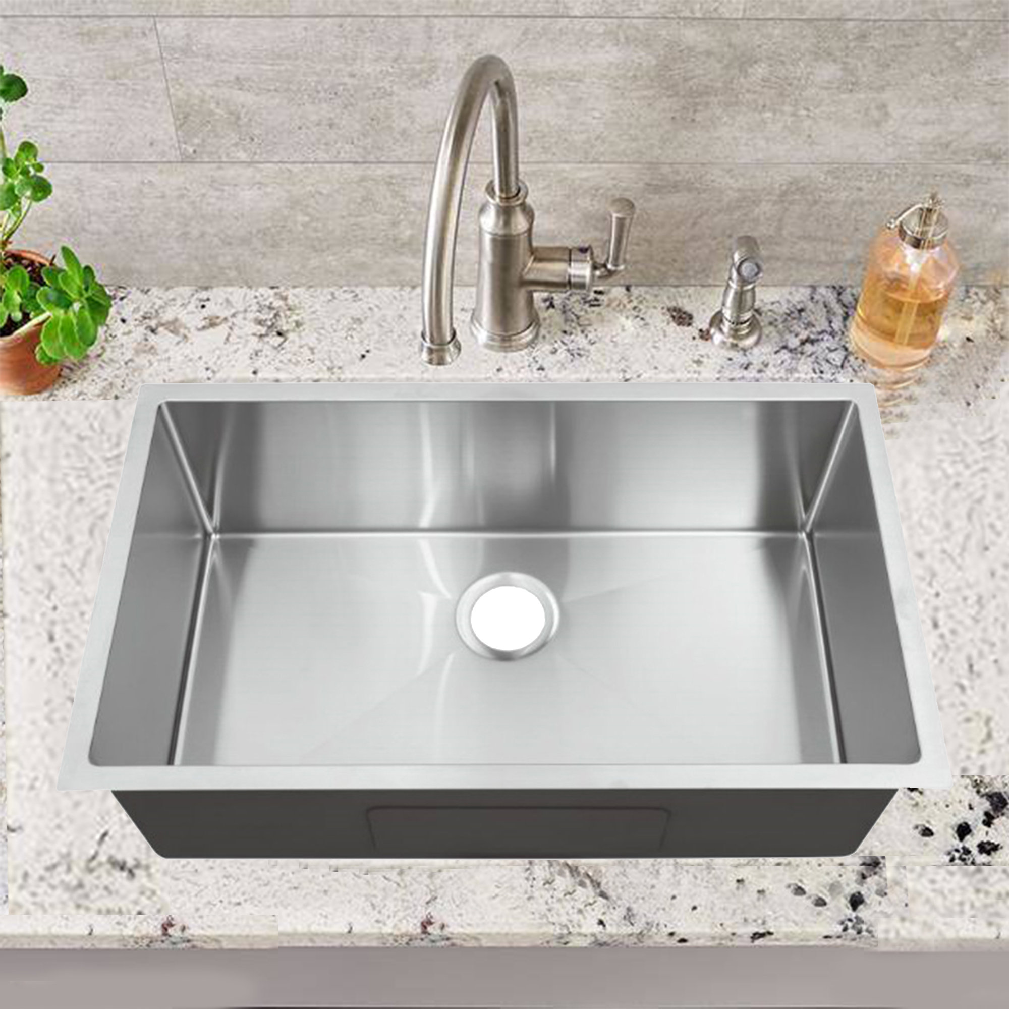 3.3" L x 3" W Single Bowl Undermount Kitchen Sink