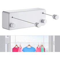 Pink TOPINCN Clotheslines Indoor Retractable Drying Rope Cloth Hang Steel Invisible Clothes Lines Stretch Freely Drying Laundry Rope