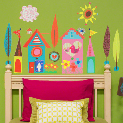 Oopsy Daisy Backyard Birdhouses Peel And Place Wall Decal Set Wayfair