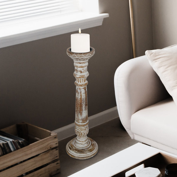 Ophelia Co 3 Piece Solid Wood Floor Candlestick Set Wayfair