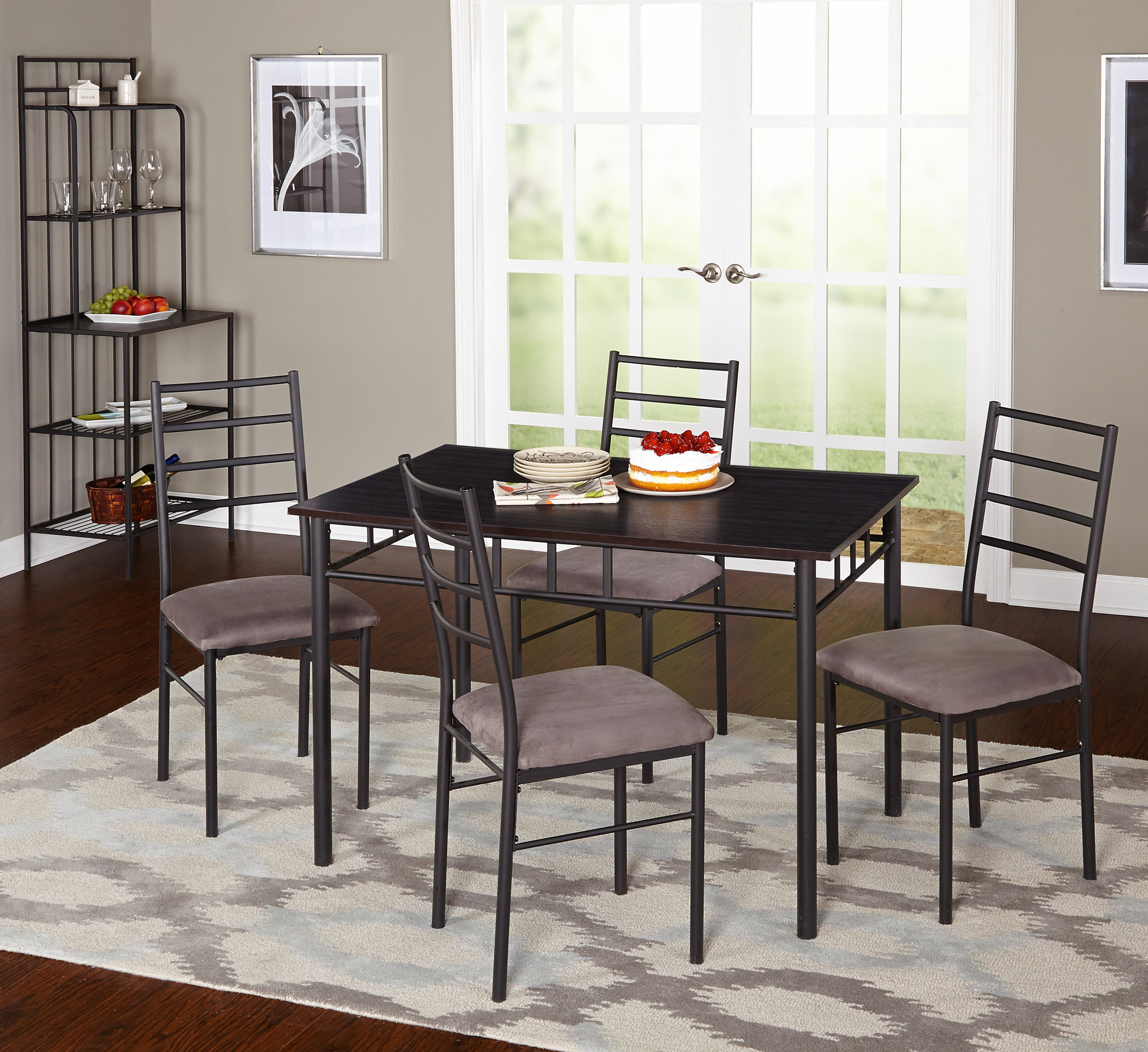 bakers rack in dining room