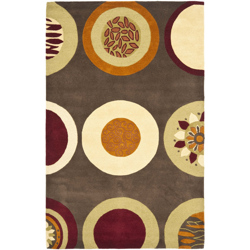 Latitude Run Chiara Hand Tufted Wool Red Brown Beige Area Rug Wayfair
