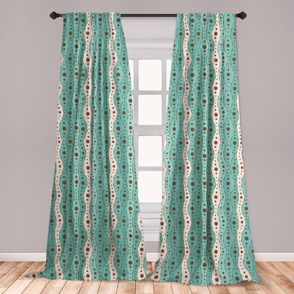 Turquoise Brown Curtains Wayfair
