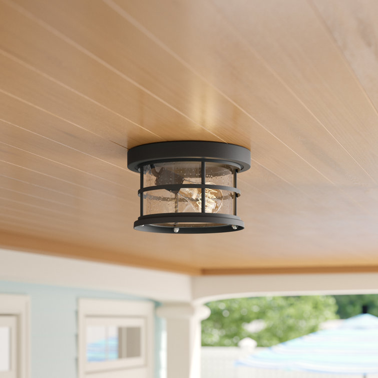 Abbotsford Outdoor Flush Mount Beachcrest Home Fixture Finish: Black, Size: 6\