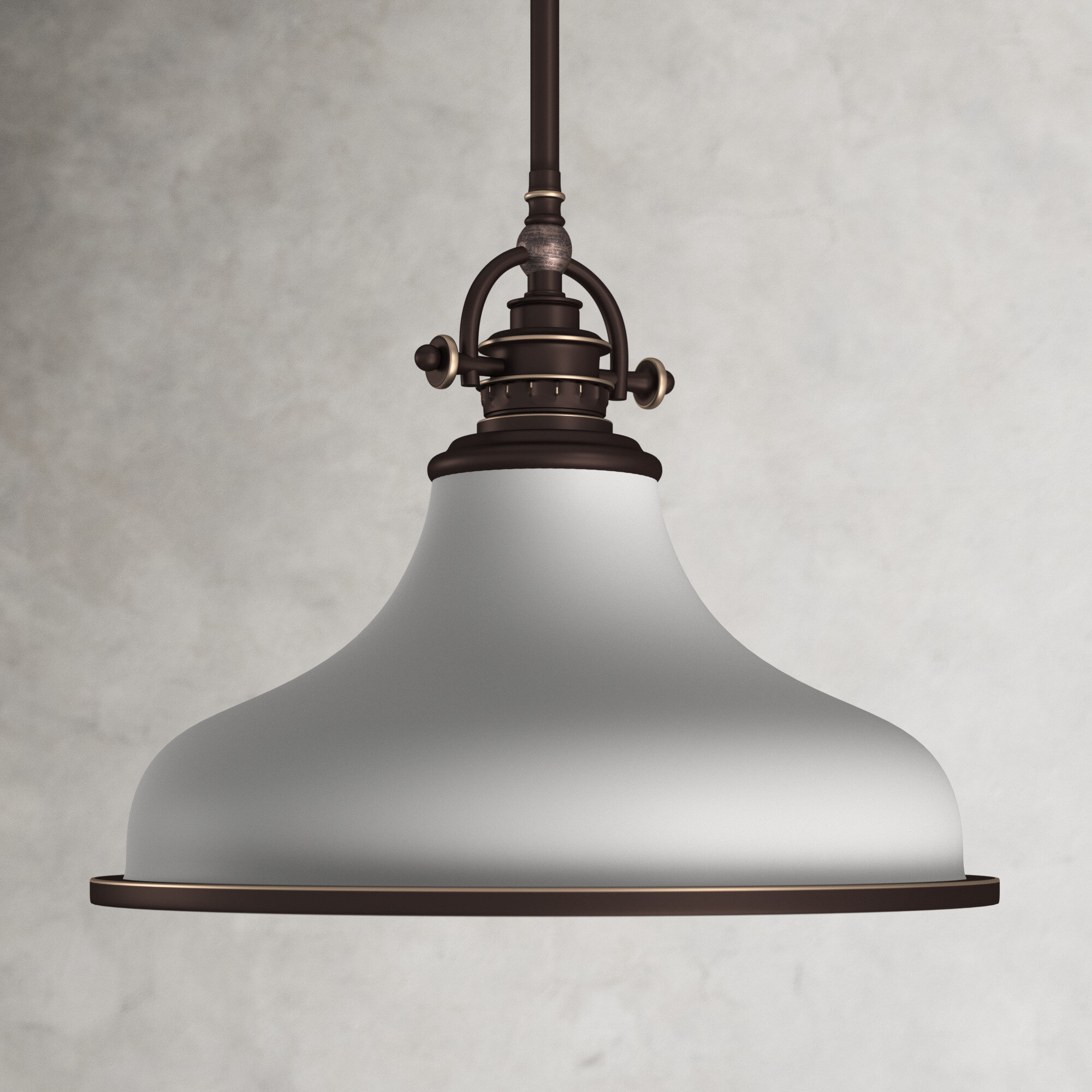 white and bronze pendant light