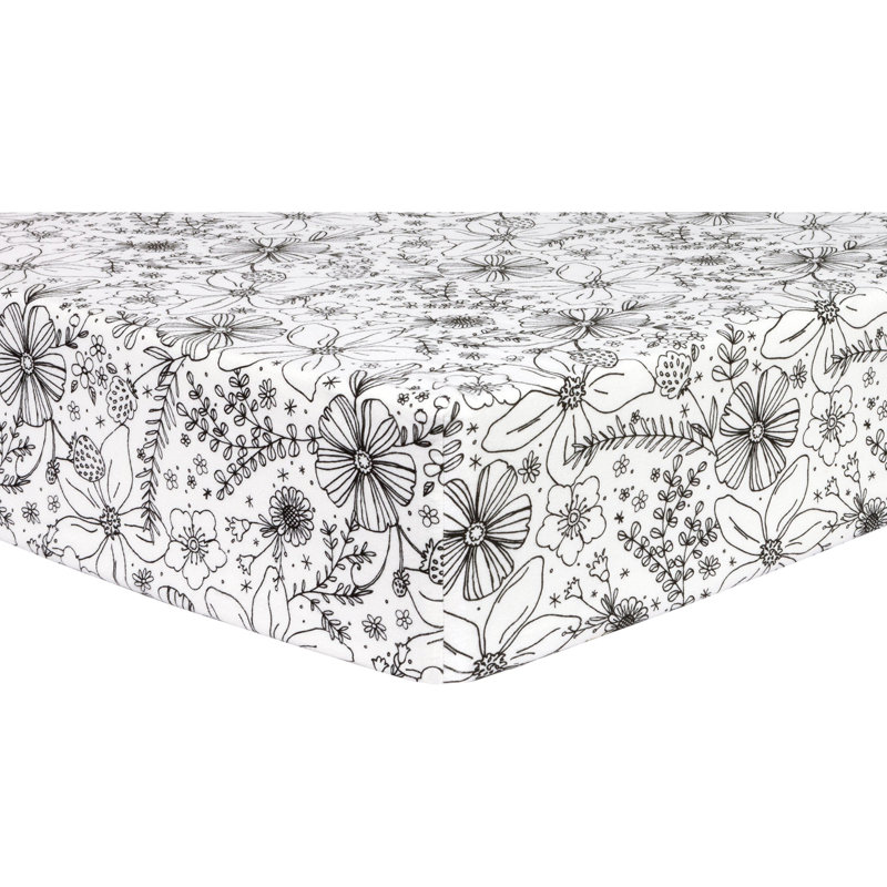 black and white fitted crib sheet