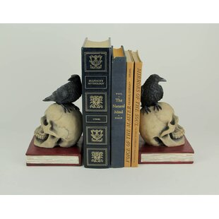 Bad Omens Gothic Raven Crow Perching On Evil Skull Decorative Jewelry Box Statue Store of Beautiful and Decor! 