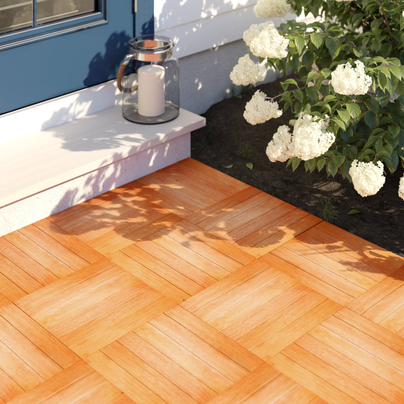 Charlton Home Tryon 12 X 12 Eucalyptus Interlocking Deck Tile In Natural Reviews Wayfair
