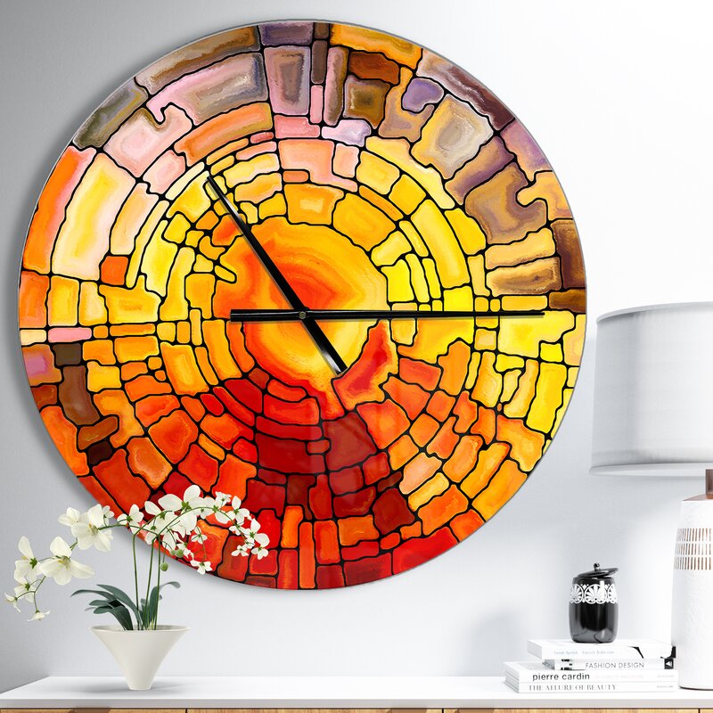 Fused Glass Wall Clock - Oversized Return of Stained Glass Wall Clock