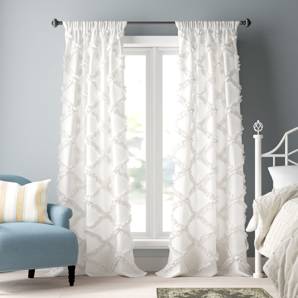 Lark Manor Ornellas Geometric Semi Sheer Thermal Rod Pocket Curtain Panel Reviews Wayfair