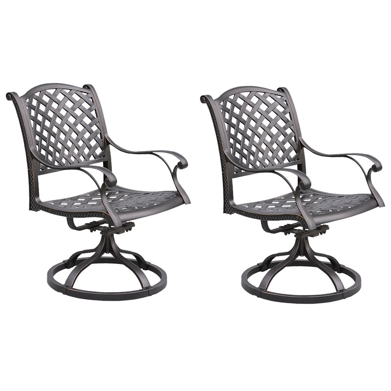 Canora Grey Peniste Rocker Swivel Patio Dining Chair | Wayfair