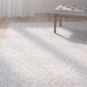 Mathieu Snow White/Beige Area Rug