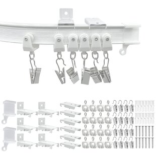 New Double 6 ft Curtain Track Kit White Ceiling/Wall Mount 