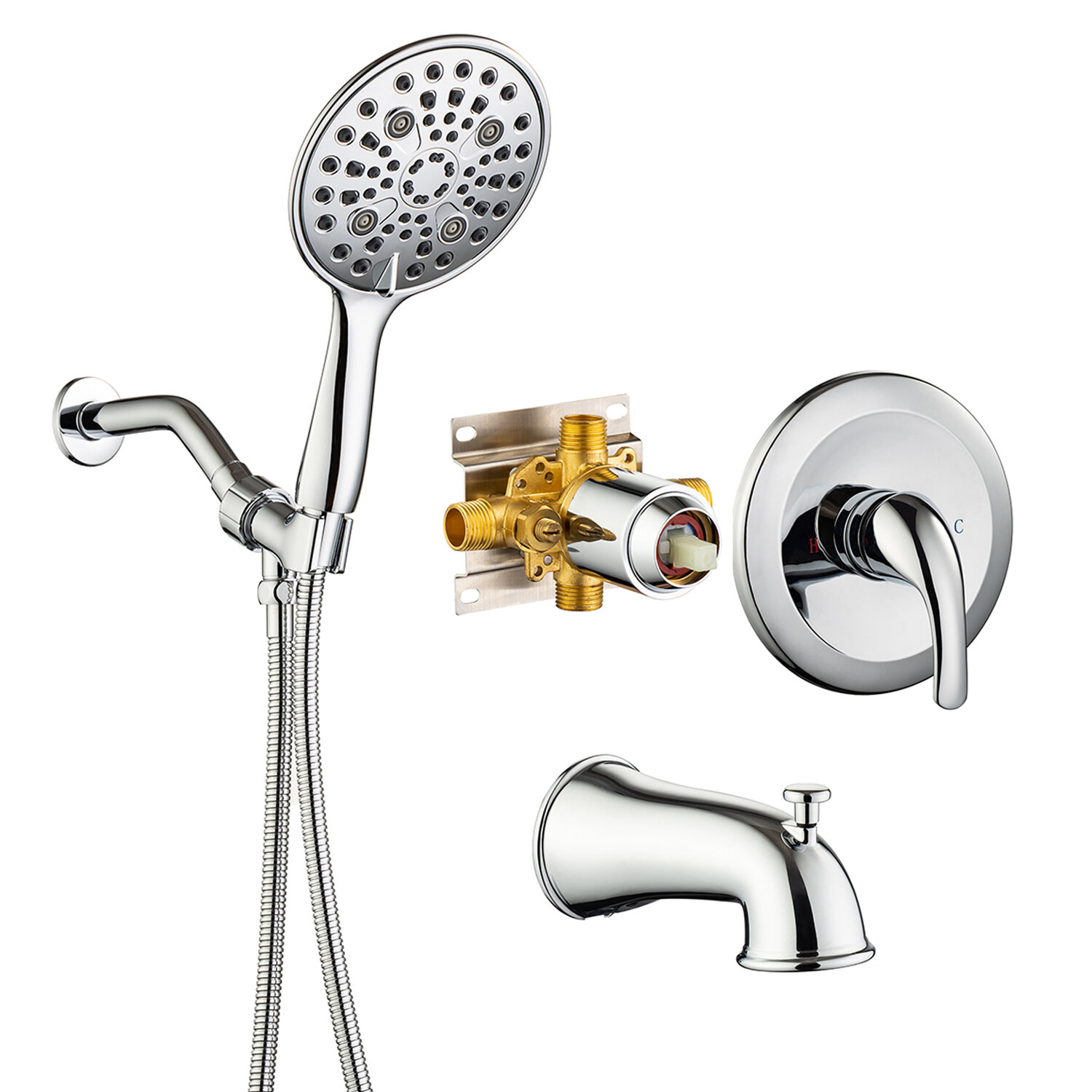 Rainlex Tub And Shower Faucet With Rough-in Valve & Reviews | Wayfair