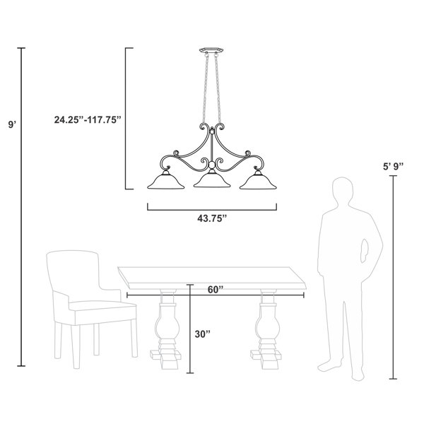 Light Kitchen Island Linear Pendant 
