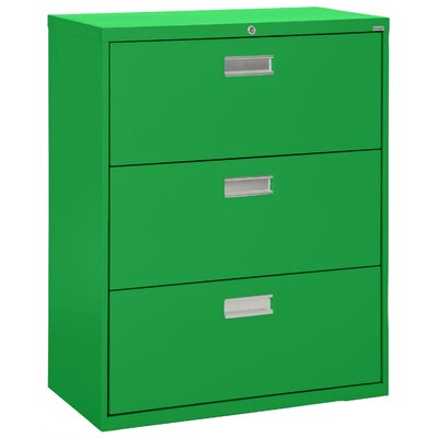 Sandusky 3 Drawer Lateral Filing Cabinet Color Primary Green Size