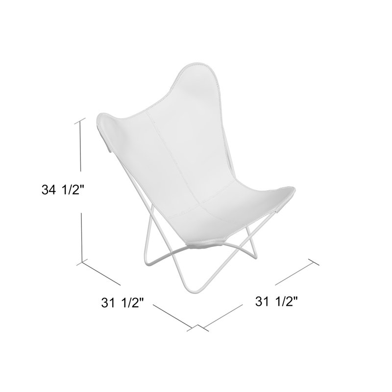 Mistana Justa 31 5 W Top Grain Leather Butterfly Chair Reviews Wayfair