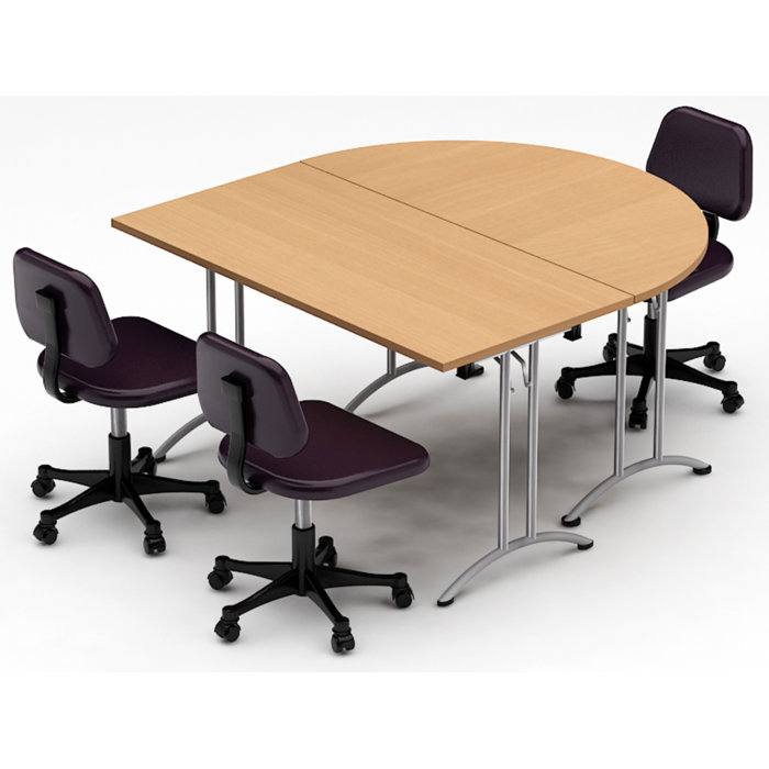 Team Tables Meeting Seminar 2 Piece Half Round Meeting Table Set