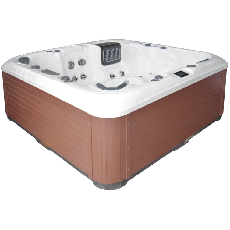 Luxuria Spas 6 - Person 93 - Jet Acrylic Square Hot Tub with Ozonator ...