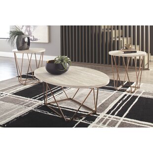 Lembo Two-Tone Occasional 3 Piece Coffee Table Set by Wrought Studio™
