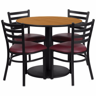 Amato Round Laminate 5 Piece Banquet Dining Set
