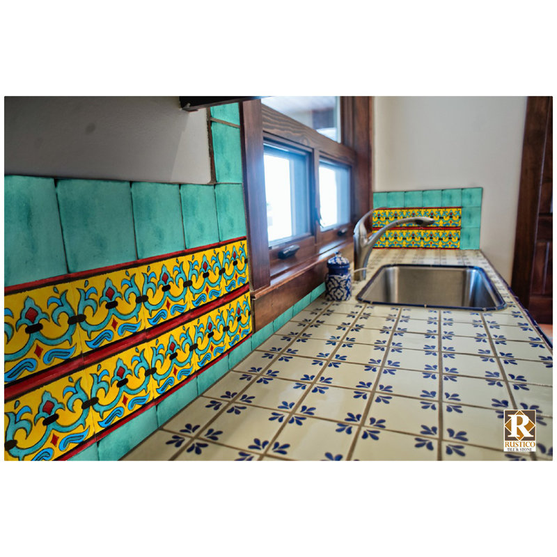 Rustico Tile Stone Turquoise 4 X 4 Porcelain Ceramic Tile