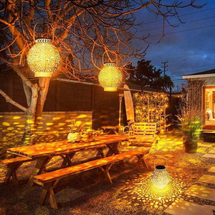 4-20X Solar Lantern Hanging Light LED Yard Outdoor Patio Garden Lamp Waterproof