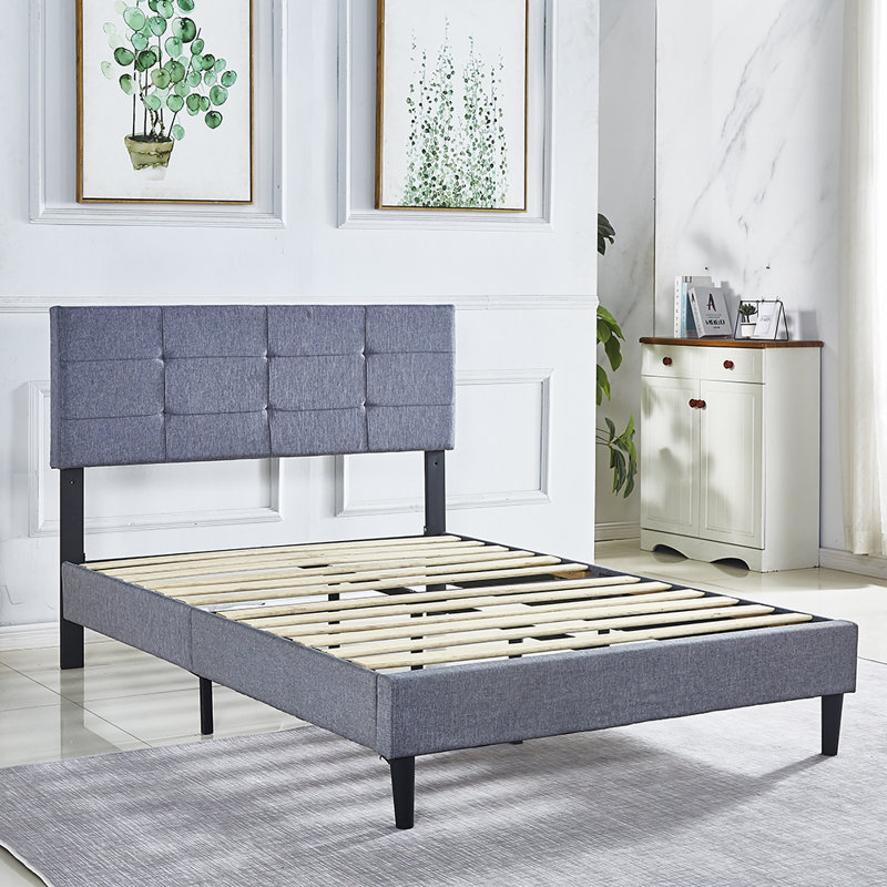 DIKAPA Upholstered Platform Bed Frame With Adjustable ...