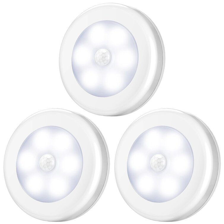 Bathroom Cabinet Magnet Closet Lights Stick-Anywhere Cordless Battery-Powered LED Night Light Kitchen AMIR Motion Sensor Light Wall Light Pack of 3, Warm White Safe Lights for Stairs Hallway