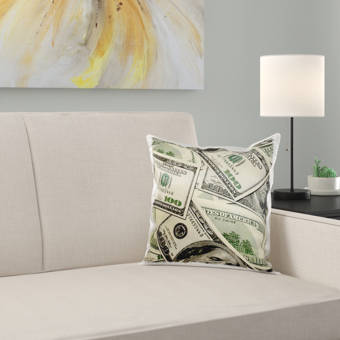 East Urban Home 100 Dollar Bill Pattern Pillow Cover Wayfair