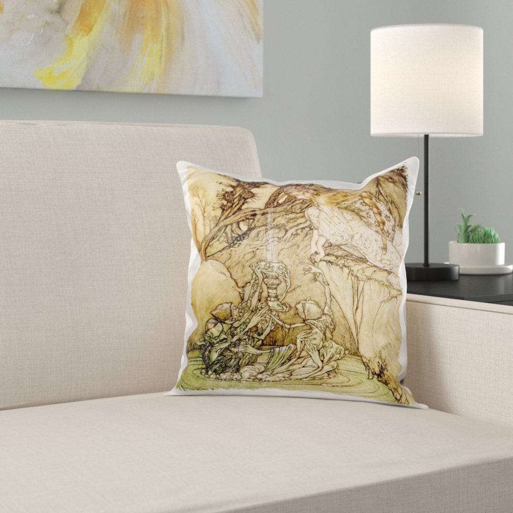 East Urban Home A Midsummer Nights Dream 7 Arthur Rackham Fantasy Fairy Painting Pillow Cover Wayfair