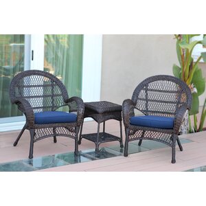 Santa Maria Wicker 3 Piece Seating Group with Cushions