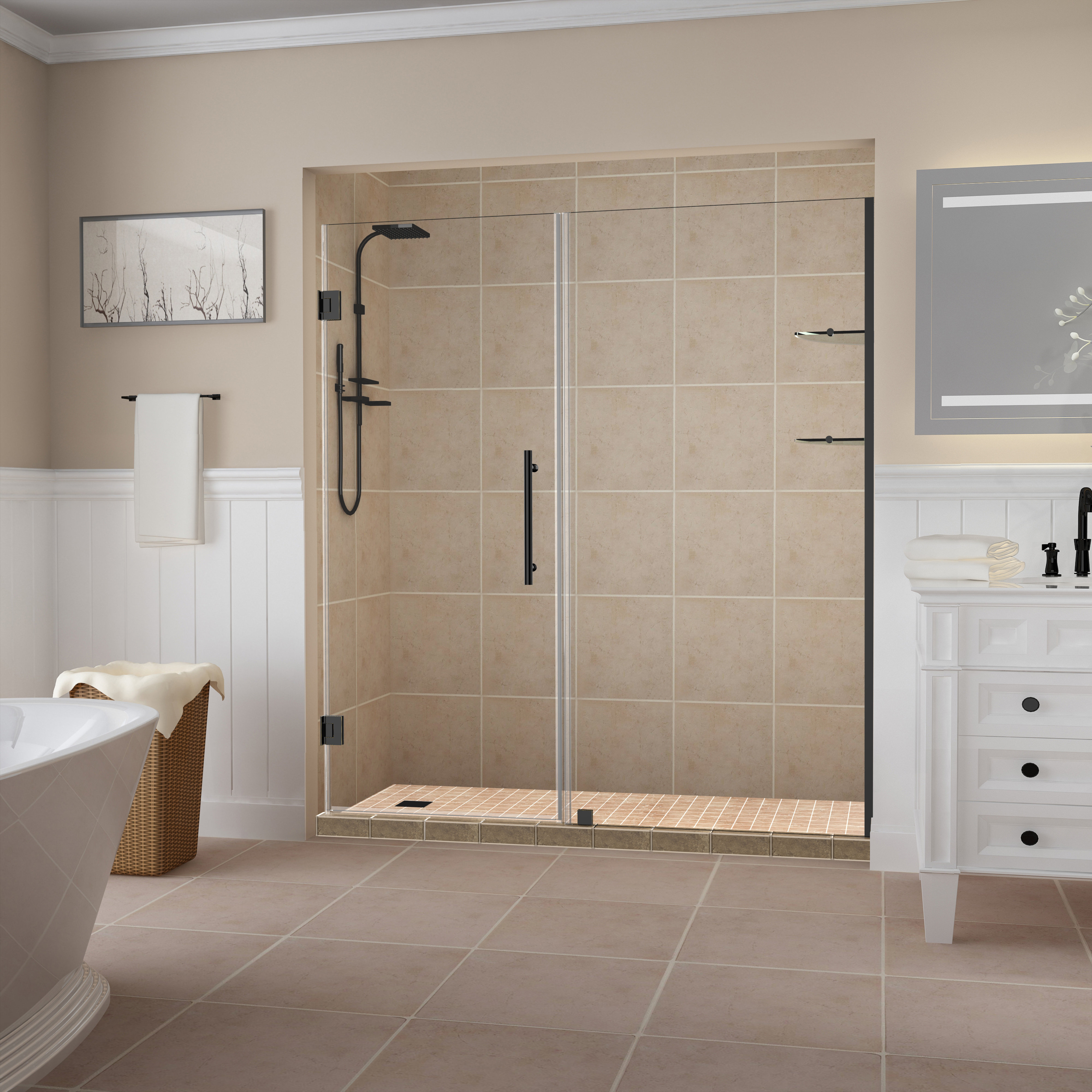 Aston Belmore Gs 72 X 72 25 Hinged Shower Door Reviews Wayfair