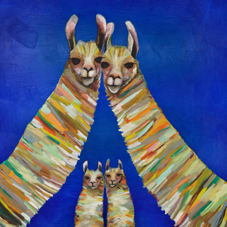 Greenbox Art Llama Family Of Four Wrapped Canvas Print Wayfair