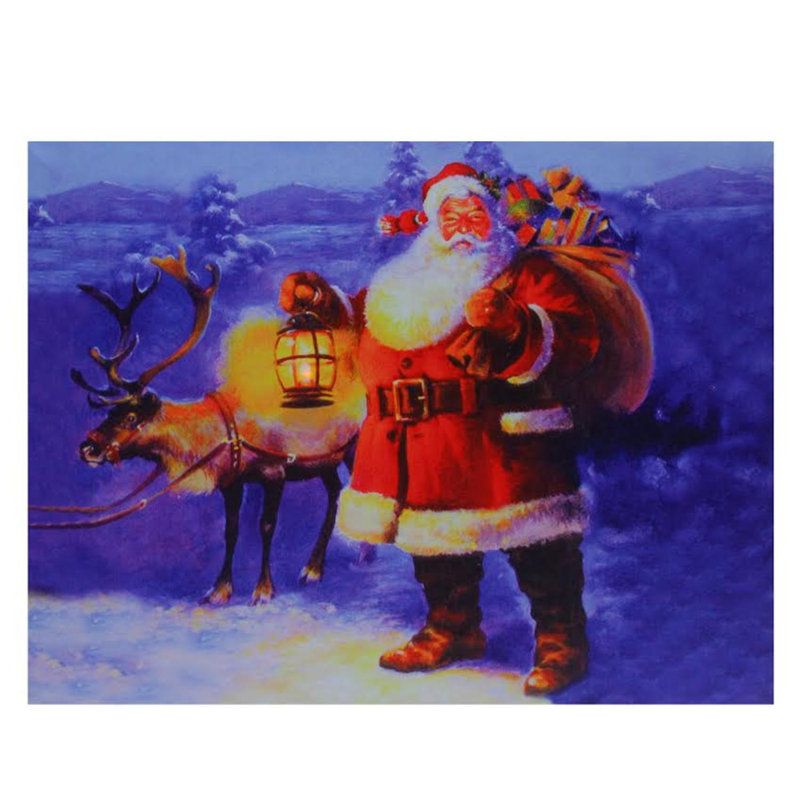 The Holiday Aisle Led Lighted Santa Claus With Reindeer Christmas