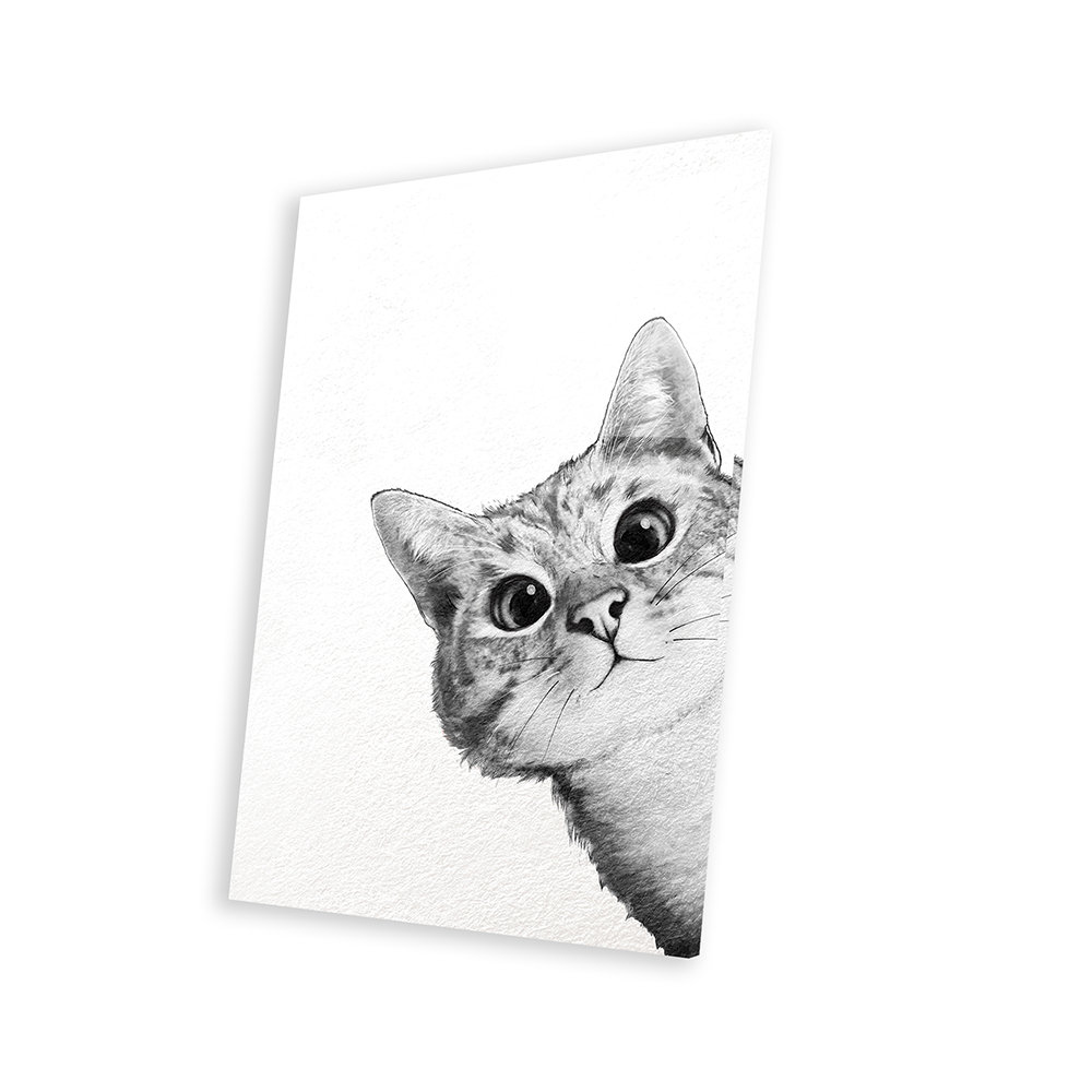 Latitude Run® Sneaky Cat Print On Acrylic Glass | Wayfair