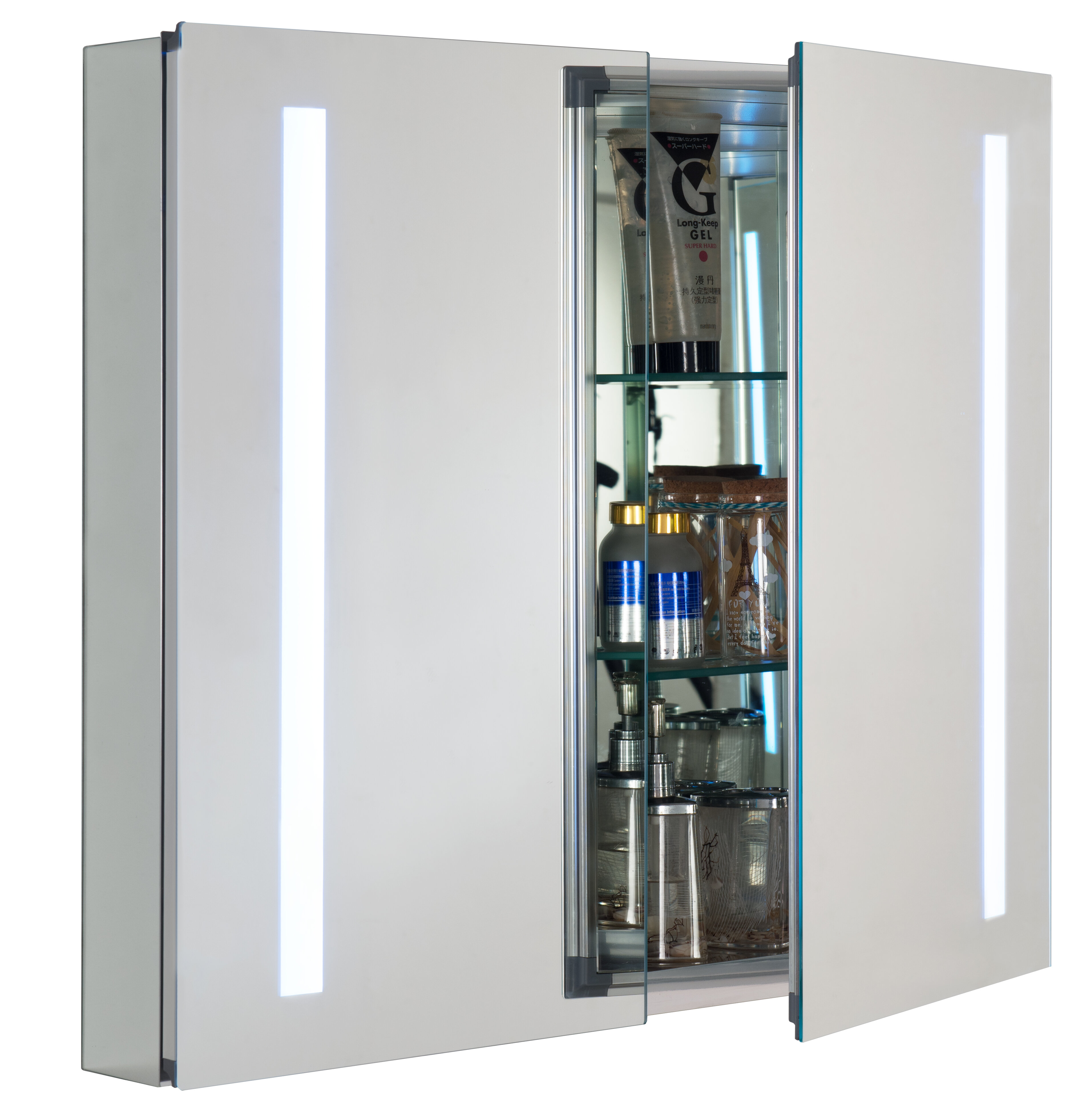 Orren Ellis Buntingford 30 X 26 Surface Mount Frameless Medicine Cabinet With 3 Adjustable Shelves And Led Lighting Wayfair