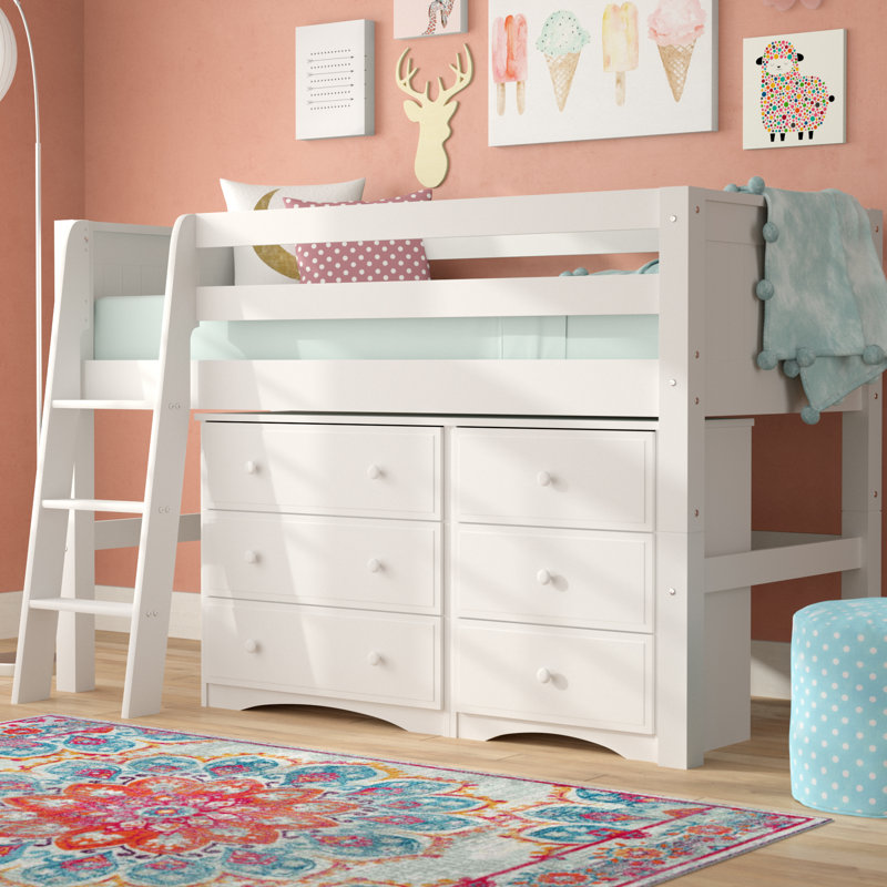 Viv Rae Isabelle Twin Low Loft Bed With Drawers Reviews Wayfair