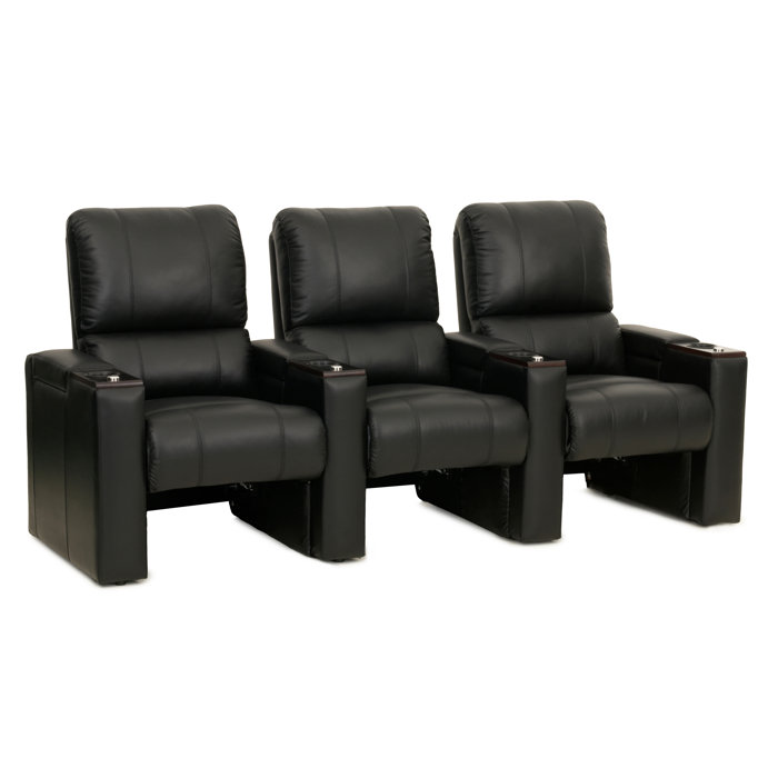 Manual Rocker Recline Home Theater Sofa Row Of 3