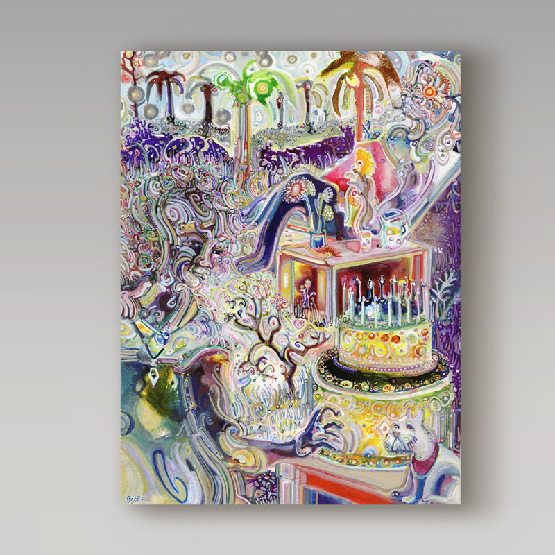 Trademark Art A Terrier Guards The Cake Acrylic Painting Print
