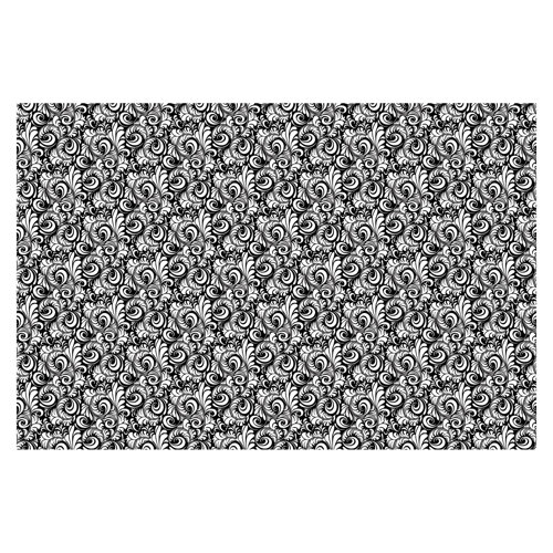 Black and White Leaves 1.9m x 2.88m Textured Matte Peel & Stick Wall Mural East Urban Home