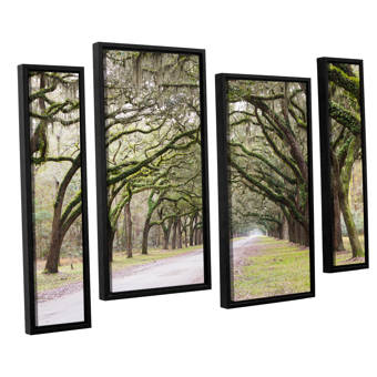 Red Barrel Studio Misty Autumn Day 4 Pieces Framed Painting Print Set Wayfair