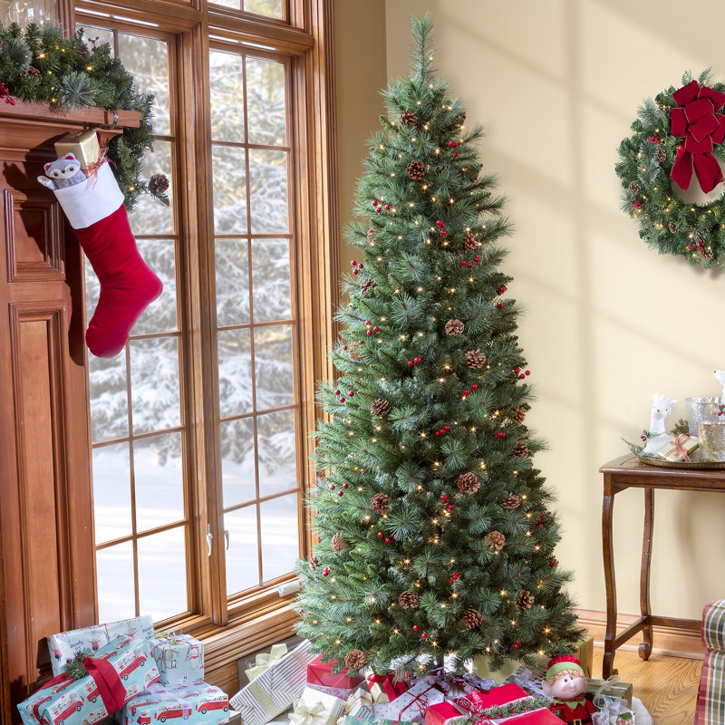 Haute Decor Newbury Easy Stow 6 5 Green Pine Artificial Christmas Tree 300 Warm White Lights Reviews Wayfair