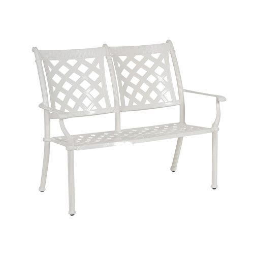 Barre Aluminium Garden Bench Dakota Fields Colour: White