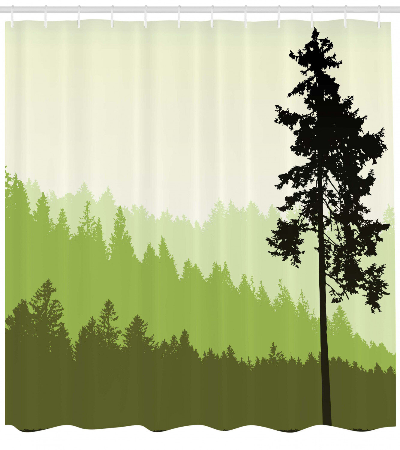 World Menagerie Azbane Nature Theme Pine Tree Silhouette On An Abstract Background Single Shower Curtain Wayfair